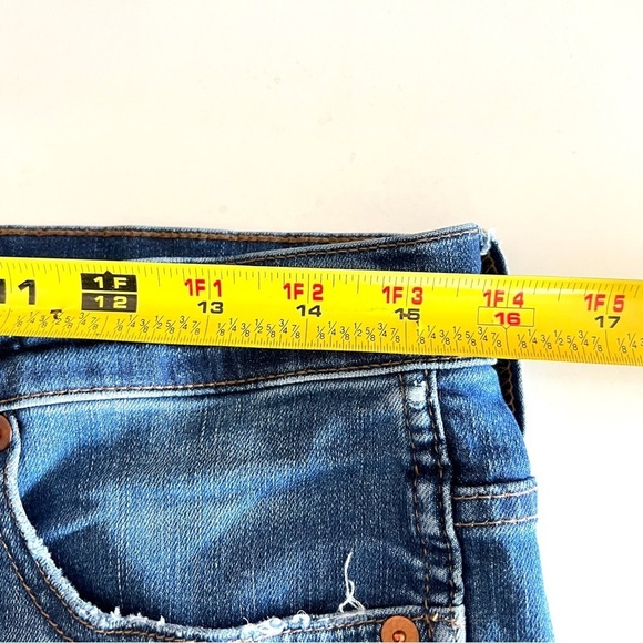 Madewell 10” High Rise Skinny Jeans Size 30 Button Fly Raw Hem Medium Wash Blue - Picture 13 of 14